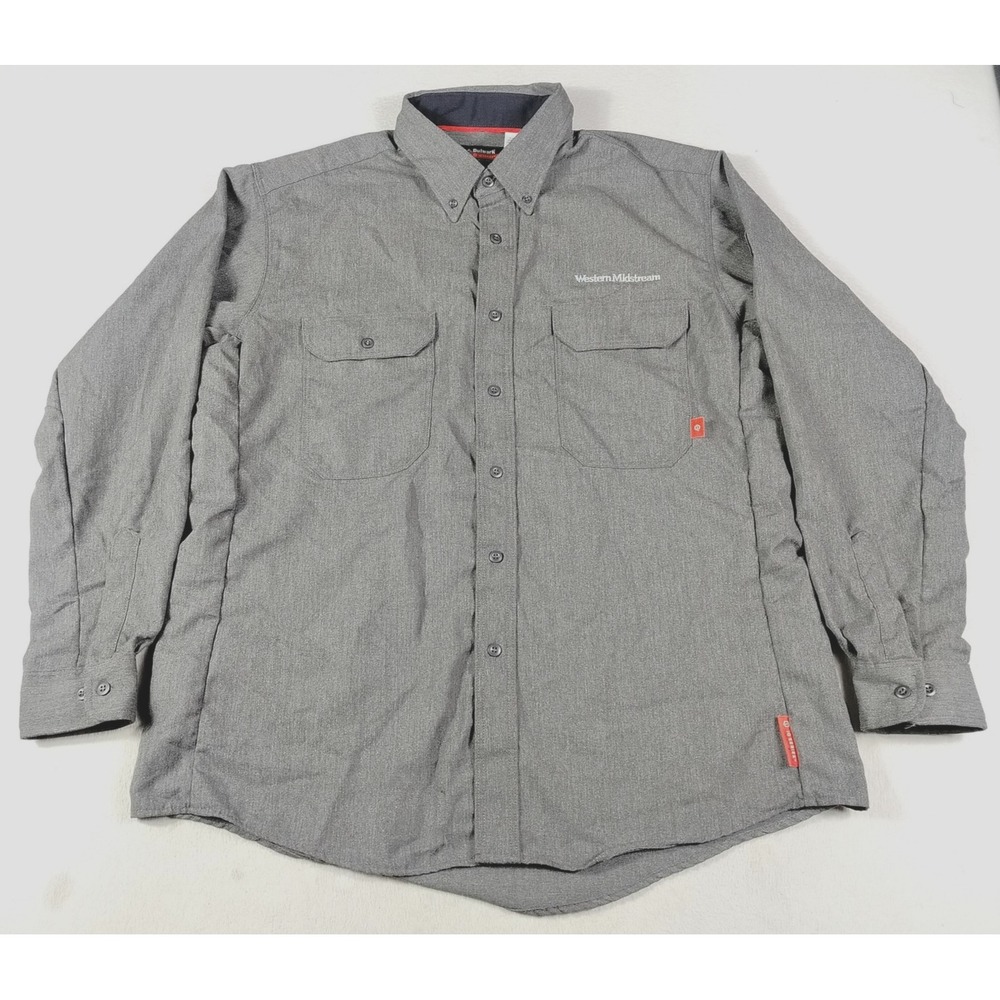 Bulwark FR IQ Series Shirt Mens XL Gray Flame Resistant Workwear CAT 2 Logo